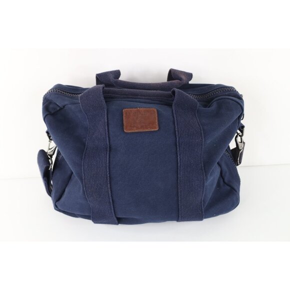 Vtg 90s Lands End Distressed Heavy Canvas Handled Briefcase Messenger Bag USA